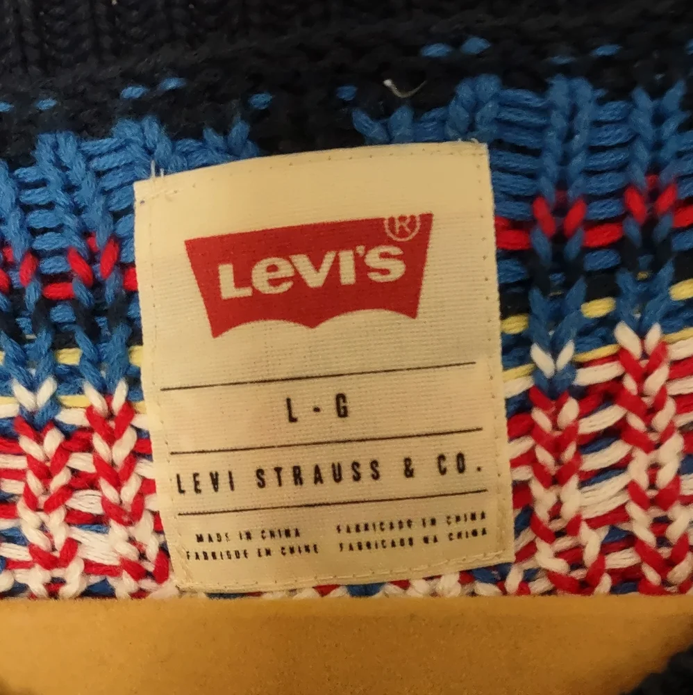 Levi's Men's Vintage Knit Sweater Geometric Blue Black Large Unworn Condition